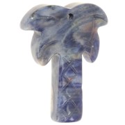Pendentif palmier 28x22 mm en pierre gemme - Sodalite x1|raw }}
