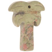 Pendentif palmier 28x22 mm en pierre gemme - Unakite x1|raw }}