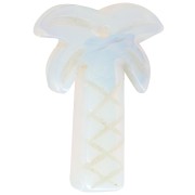 Pendentif palmier 28x22 mm en imitation pierre gemme - Opalite x1|raw }}