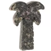Pendentif palmier 28x22 mm en pierre gemme - Rhodonite x1
