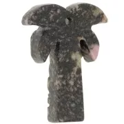 Pendentif palmier 28x22 mm en pierre gemme - Rhodonite x1