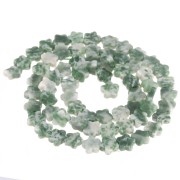 Perles fleur 6 mm en pierre gemme - Quartzite vert x 38cm
