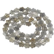Perles fleur 6 mm en pierre gemme - Labradorite x 38cm|raw }}