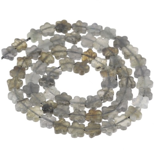Perles fleur 6 mm en pierre gemme - Labradorite x 38cm