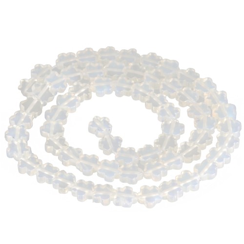 Perles fleur 6 mm en imitation pierre gemme - Opalite x 38cm