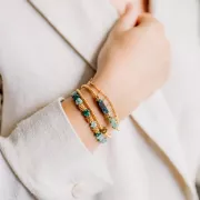 Perles fleur 6 mm en imitation pierre gemme - Opalite x 38cm