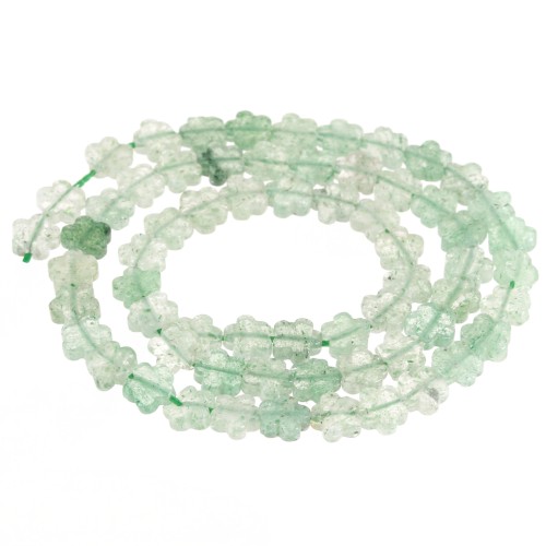 Perles fleur 6 mm en pierre gemme - Aventurine x 38cm