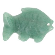 Pendentif poisson 20x31 mm en pierre gemme - Aventurine x1|raw }}