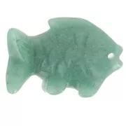 Pendentif poisson 20x31 mm en pierre gemme - Aventurine x1
