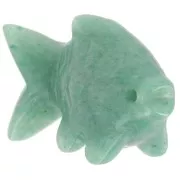 Pendentif poisson 20x31 mm en pierre gemme - Aventurine x1