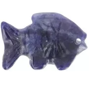 Pendentif poisson 20x31 mm en pierre gemme - Sodalite x1