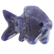 Pendentif poisson 20x31 mm en pierre gemme - Sodalite x1