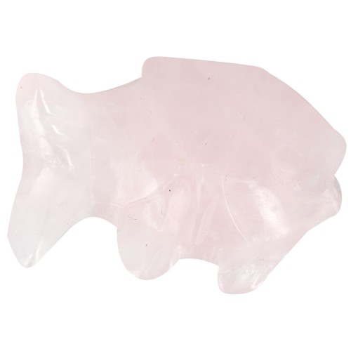 Pendentif poisson 20x31 mm en pierre gemme - Quartz rose x1