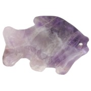 Pendentif poisson 20x31 mm en pierre gemme - Amethyste x1