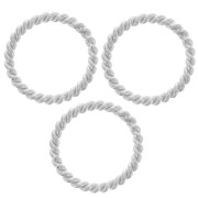 Anneau fermé rond torsadé 15x1.8 mm - Argent 925 x1|raw }}