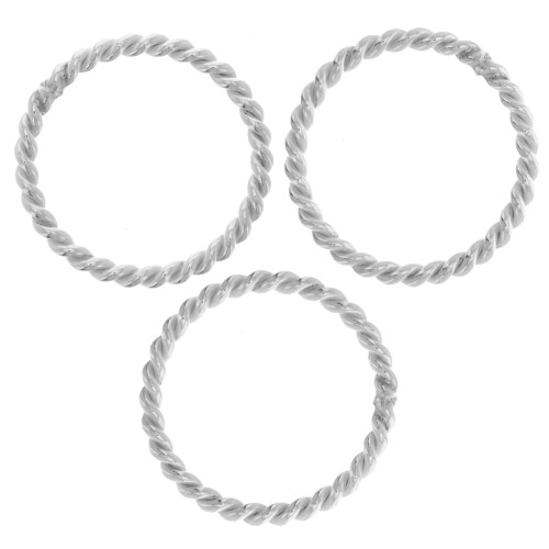 Anneau fermé rond torsadé 19.5x1.8 mm - Argent 925 x1