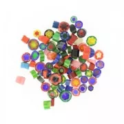 Assortiment de millefiori Murano 5/10 mm Transparent x 50g