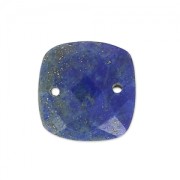 Intercalaire facetté 2 trous carré 10 mm Lapis lazuli x1|raw }}