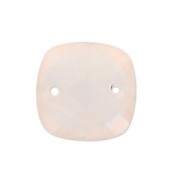 Intercalaire facetté 2 trous carré 10 mm Quartz Rose x1|raw }}