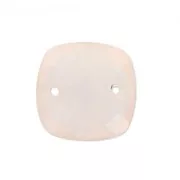 Intercalaire facetté 2 trous carré 10 mm Quartz Rose x1