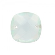 Intercalaire facetté 2 trous carré 10 mm imitation gemme - Hydro Aquamarine x1
