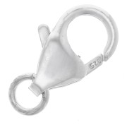 Fermoir mousqueton 12 mm avec anneau ouvert - Argent 925 x1