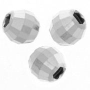 Perles rondes facettées - boule à facettes - 4 mm - Argent 925 x15