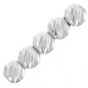 Perles rondes striées diamantées 3 mm - Argent 925 x25|raw }}