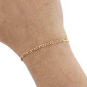 Chaine maille Figaro alternée 2.5 mm - Plaqué or 3 microns x20cm