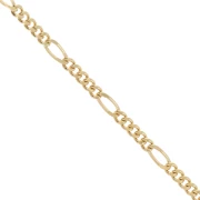 Chaine maille Figaro alternée 3.3 mm - Plaqué or 3 microns x20cm