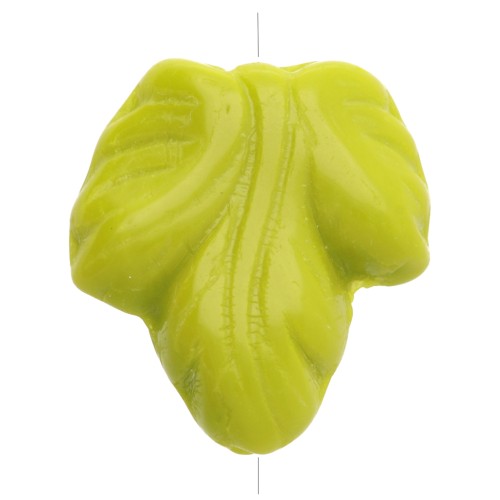 Perles feuilles de vigne 15.5x14 mm - Opaque Olivine x5