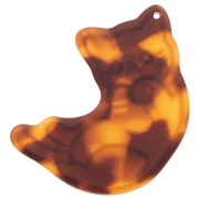 Pendentif chat 39x36 en acétate - Ecaille de tortue - Marron - Noir x1