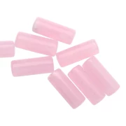 Perles tube droit 20x8 mm en acrylique translucide - Marbré rose clair x10