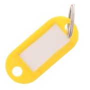 Porte clés avec étiquette 50x22 mm en plastique pour grigri de sac - Jaune x1|raw }}