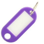 Porte clés avec étiquette 50x22 mm en plastique pour grigri de sac - Violet x1|raw }}
