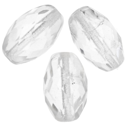 Olives facettées 13x10 mm Crystal  x8