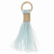 Pompon imitation coton 12 mm avec attache perle - Doré - Bleu clair x1|raw }}