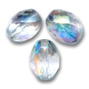 Olives facettées 13x10 mm Crystal AB x8