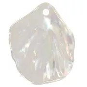 Sequins pétales de fleurs incurvés 19x16 mm en acrylique - Transparent AB x12