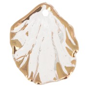 Sequins pétales de fleurs incurvés 20x17 mm en acrylique - Transparent - Doré x12