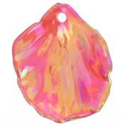 Sequins pétales de fleurs incurvés 20x17mm en acrylique transparent - Rouge AB x12