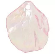 Sequins pétales de fleurs incurvés 20x17mm acrylique transparent Rose clair AB x12