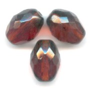 Olives facettées 13x10 mm Smoked Topaz x8