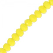 Perles rondelles facettées - rondes aplaties -3x2 mm Jaune Opaque x30cm