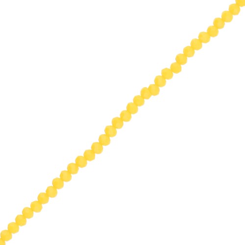 Perles rondelles facettées - rondes aplaties - 3.5x3 mm Jaune Opaque x37cm