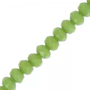 Perles rondelles facettées - rondes aplaties -3x2 mm Olivine Opaque x35cm