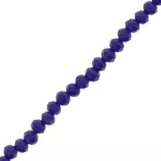 Perles rondelles facettées - rondes aplaties 4x3.5 mm - Dark Cobalt Opaque x40cm
