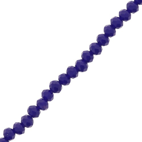 Perles rondelles facettées - rondes aplaties 4x3.5 mm - Dark Cobalt Opaque x40cm