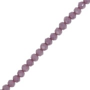 Perles rondelles facettées - rondes aplaties - 4x3.5 mm - Lilac Opaque x42cm