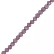 Perles rondelles facettées - rondes aplaties - 4x3.5 mm - Lilac Opaque x42cm